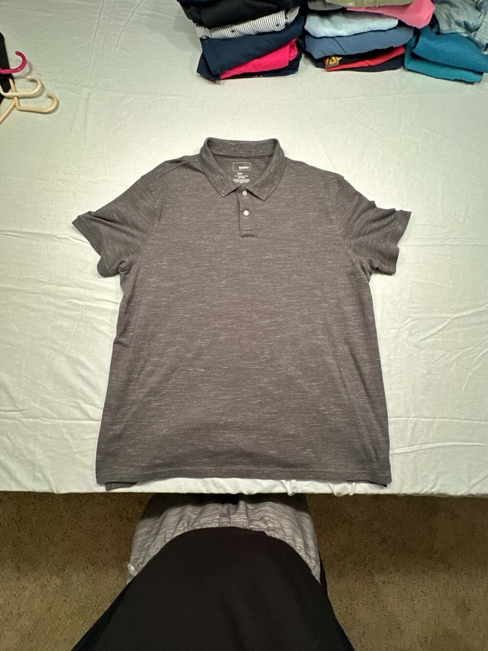 Sonoma Goods For Life Men's Short Sleeve Stretch Polo Shirt Heathered Charcoal